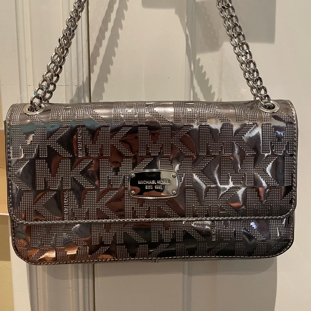 Michael Kors Metallic Silver Purse - Picture 2 of 10
